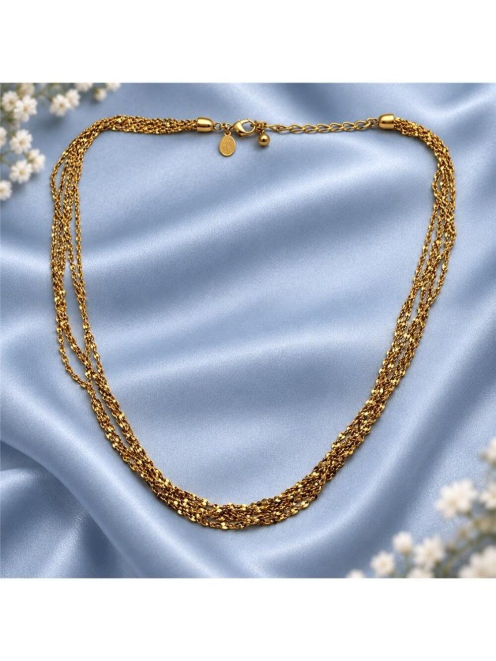 Nolan Miller Gold Plated 5 Strand Serpentine Chain Necklace 18 In Vintage